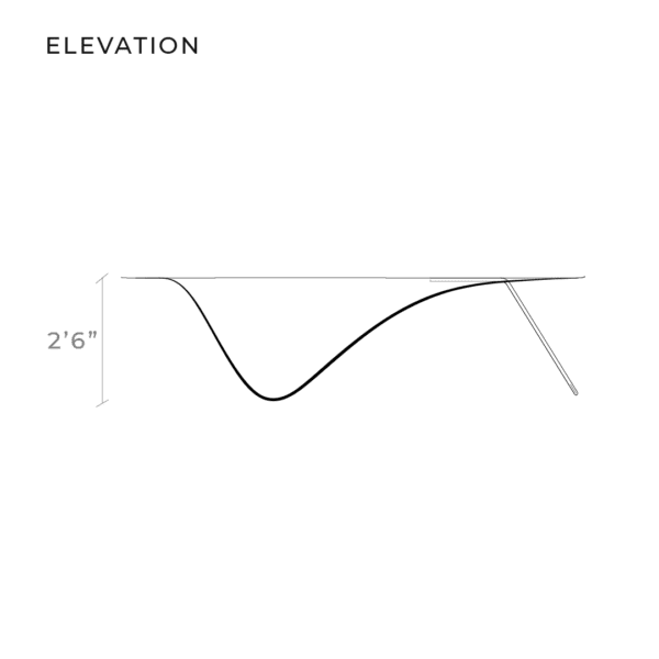 LOOP solid table, diagram 1, side elevation