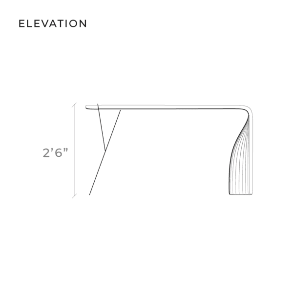 LOOP study table, diagram 2, side elevation