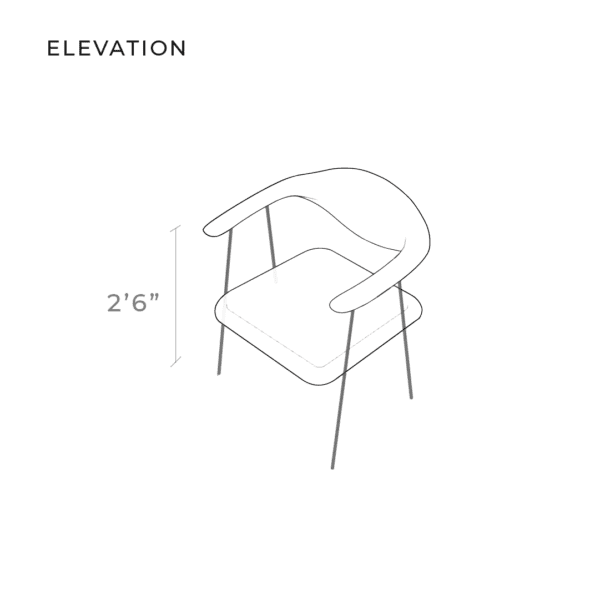 LOOP study chair, diagram 2, elevation