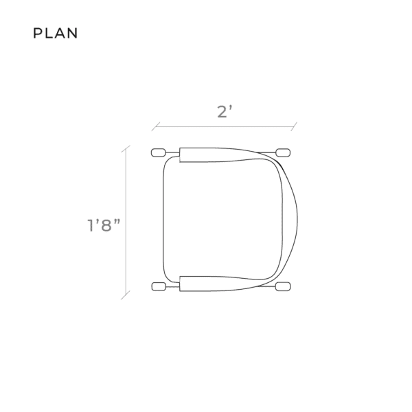 LOOP study chair, diagram 1, plan view