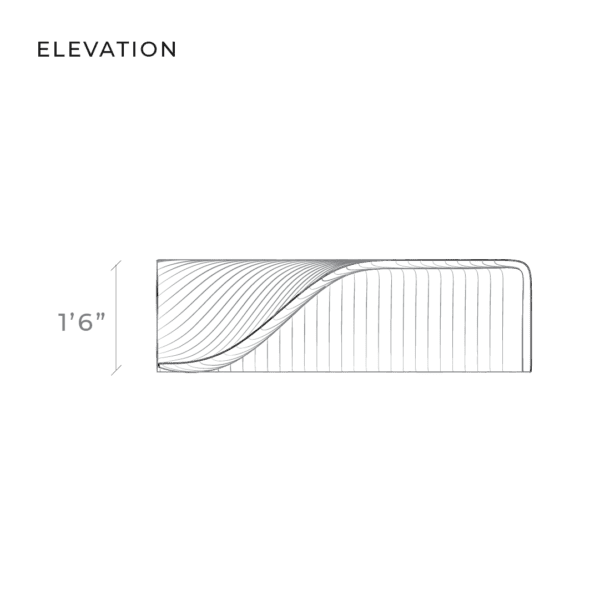 LOOP toe table, diagram 2. front elevation