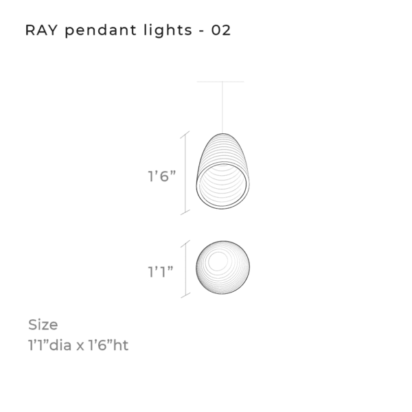 RAY pendant lights 2, elevation