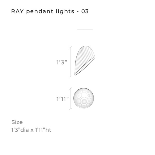 RAY pendant lights 3, elevation