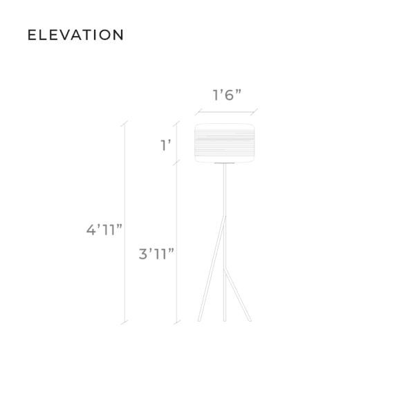 RAY barrel lamp, diagram 1, elevation