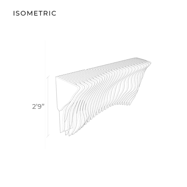 WAVE contour console, a parametric console, isometric diagram