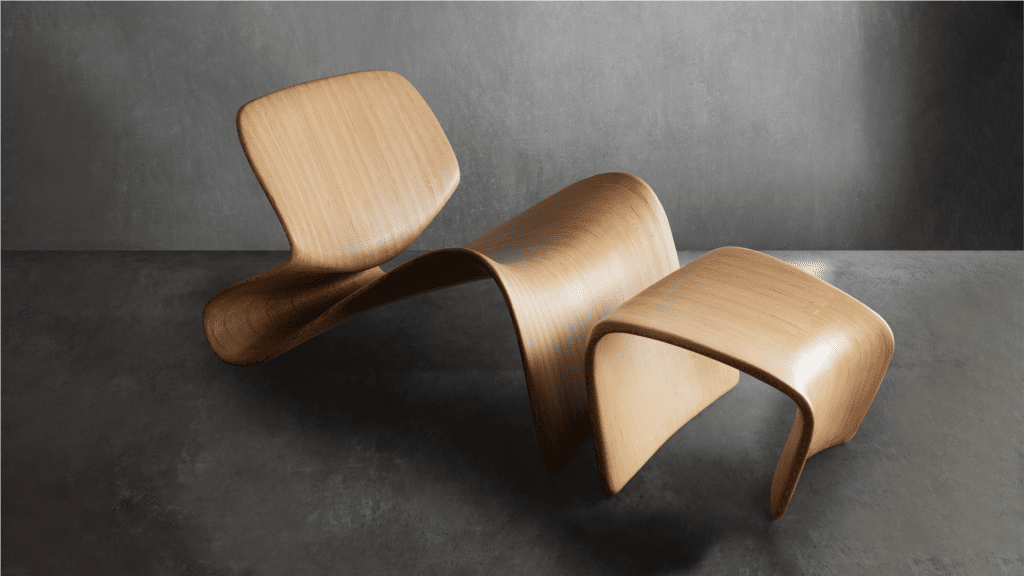 LOOP lounger with leg rest, isometric photograph