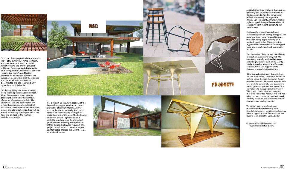 andblack design philosophy for their architecture project Jindal Farmhouse and their furniture, page 1 