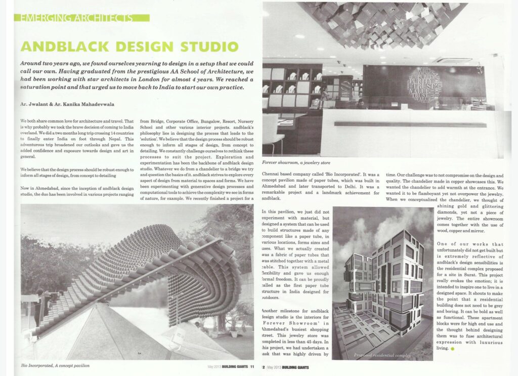 andblack design studio named as emerging architects by elle decor india