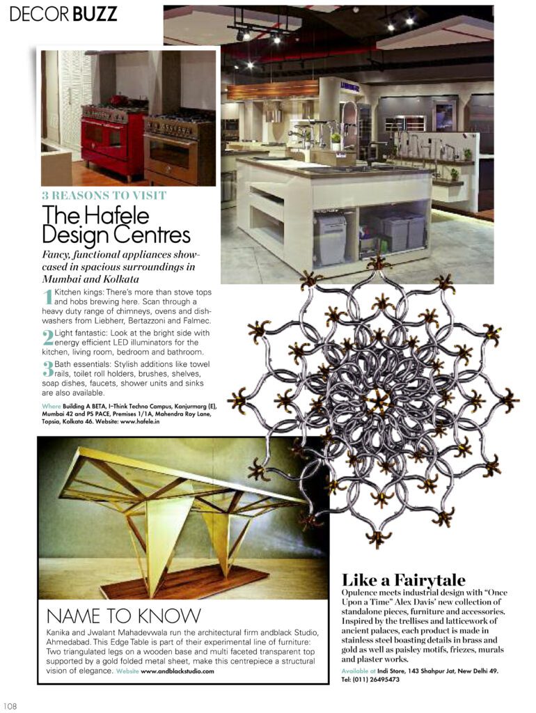 Edge Table featured in Elle Decor's Local Buzz page