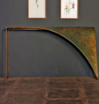 front elevation of the drop console